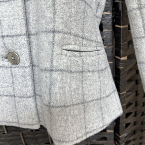 Ralph Lauren Purple Label Jacket Small Gray Double Breasted Trench Widow Pane - Picture 6 of 8